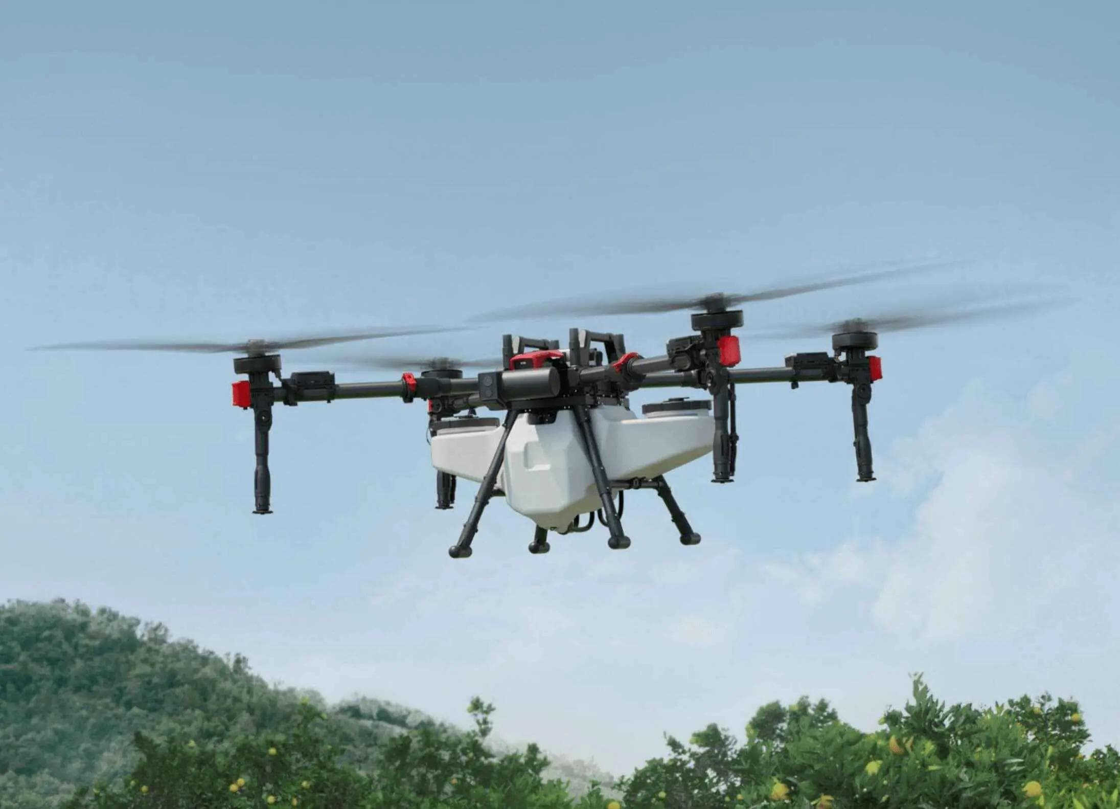 Agriculture drone in sky