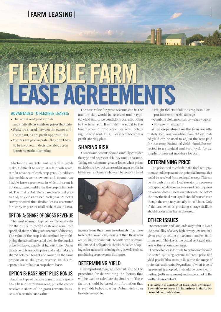 Flexible Farm Lease Agreements