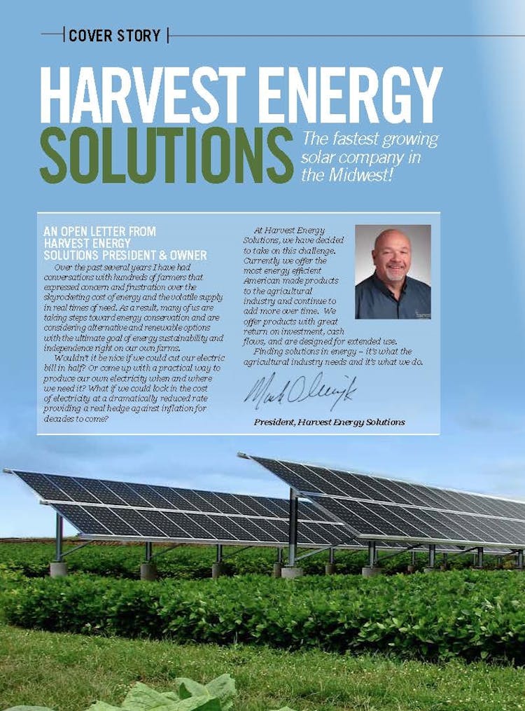 Cover Story: Harvest Energy Solutions - Fastest Growing Midwest Solar Company