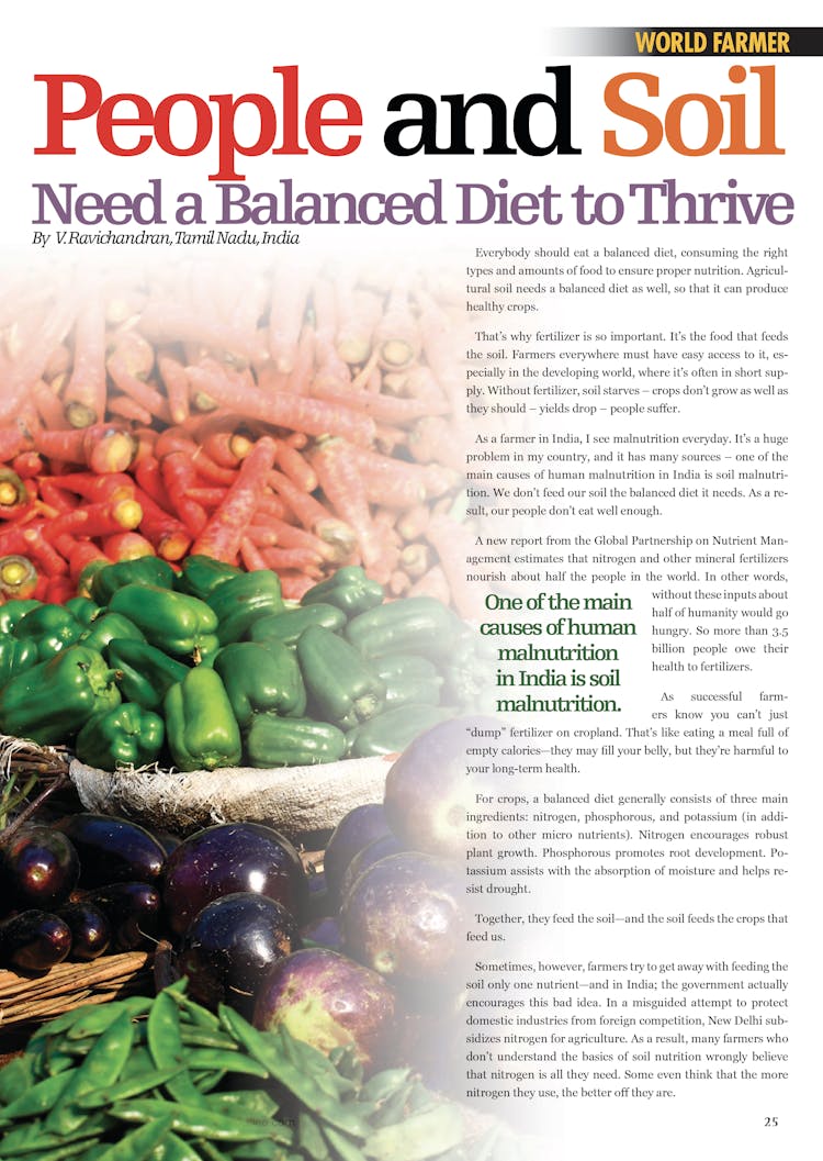 People and Soil Need a Balanced Diet to Thrive